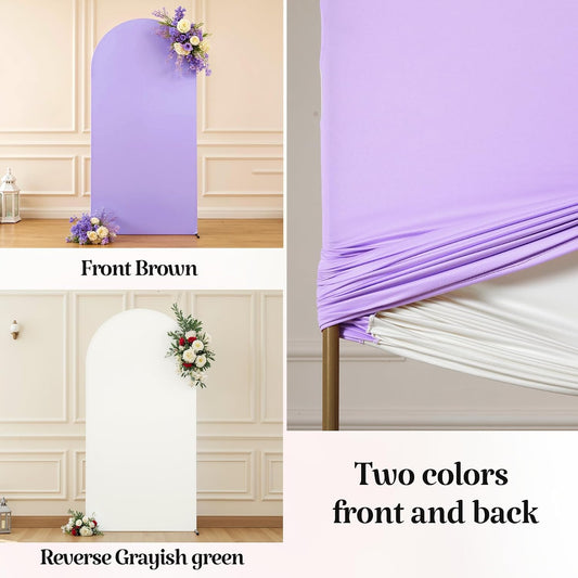 Arch Backdrop Cover – Cream & Lavender, 7.2 ft (Rental)