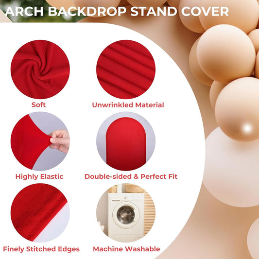Arch Backdrop Cover – Red, 7.2 ft (Rental)