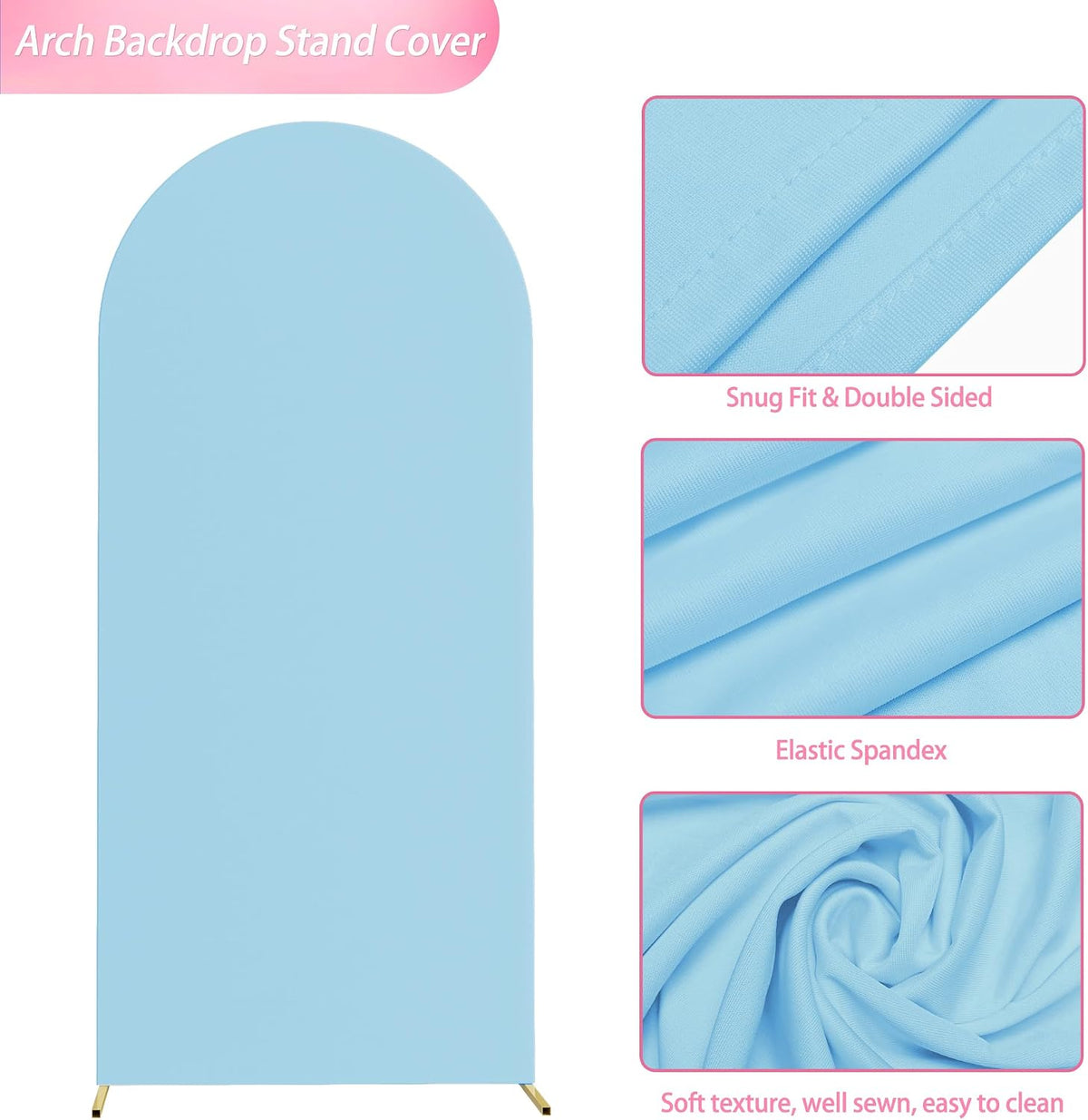 Arch Backdrop Cover – Dusty Blue, 6 ft (Rental)