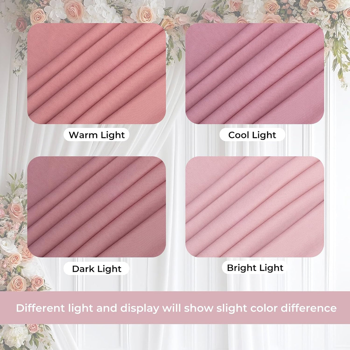 Arch Backdrop Cover – Dusty Pink, 7.2 ft (Rental)