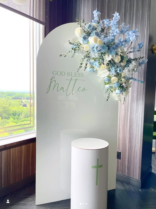 Metal Cylinder Display Stand – White (Medium) | Rental rental in Ottawa