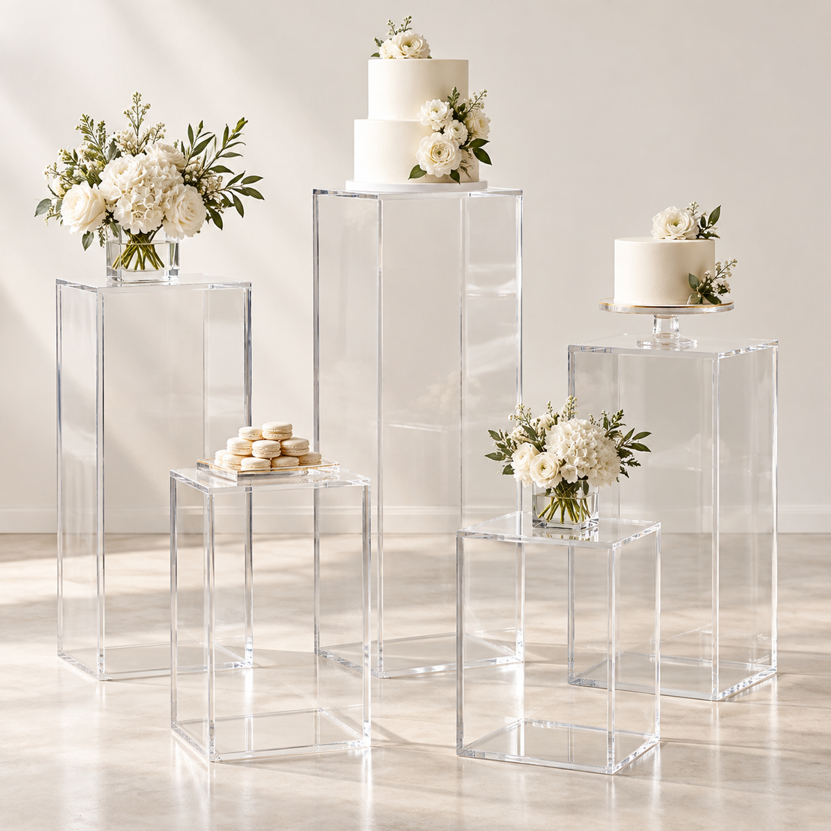 Acrylic Clear Cube Pedestals (Rental)