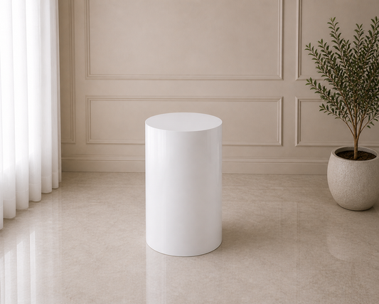 Metal Cylinder Display Stand – White (Small) | Rental rental in Ottawa