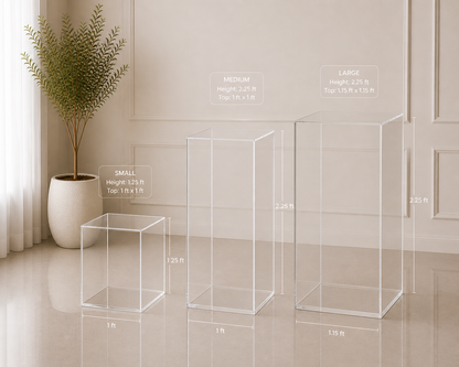Clear Acrylic Cube Pedestals – Set of 3 | Rental (Best Value) rental in Ottawa