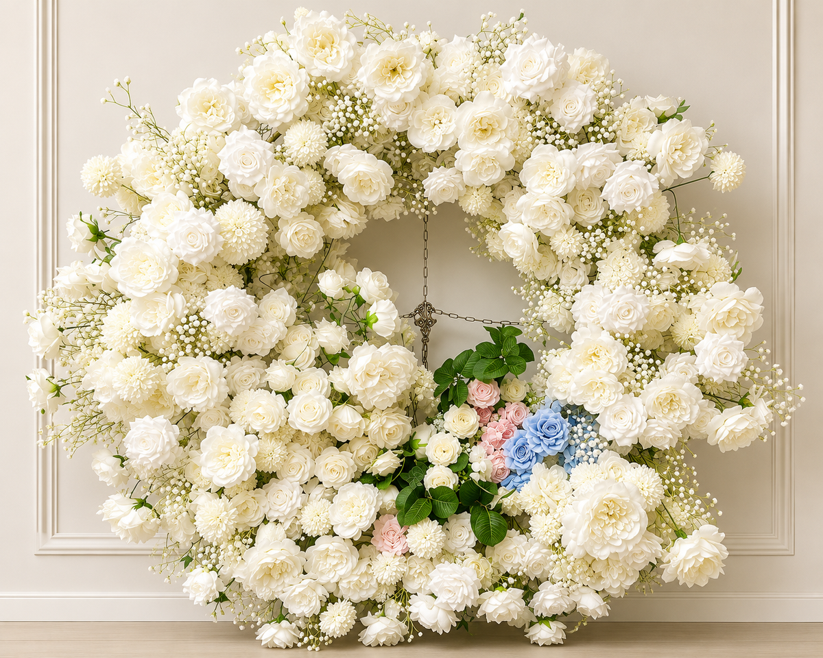 Grand White Wedding Floral Ring rental in Ottawa