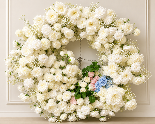 Grand White Wedding Floral Ring rental in Ottawa