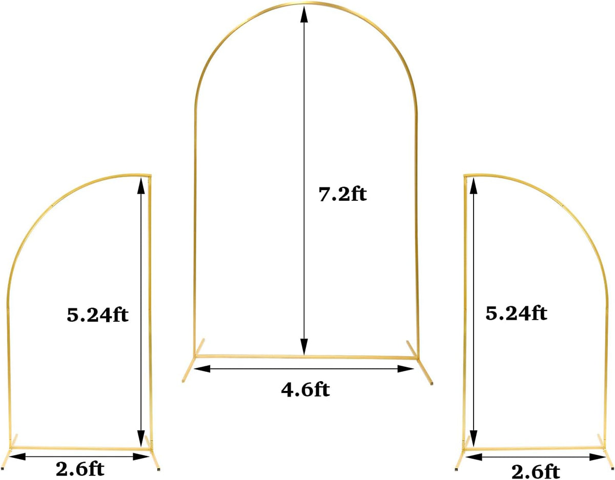 Gold Half-Moon Backdrop Arch Set – 3 Pieces rental in Ottawa