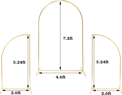 Gold Half-Moon Backdrop Arch Set – 3 Pieces rental in Ottawa