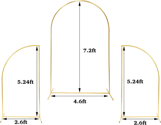 Gold Half-Moon Backdrop Arch Set – 3 Pieces rental in Ottawa