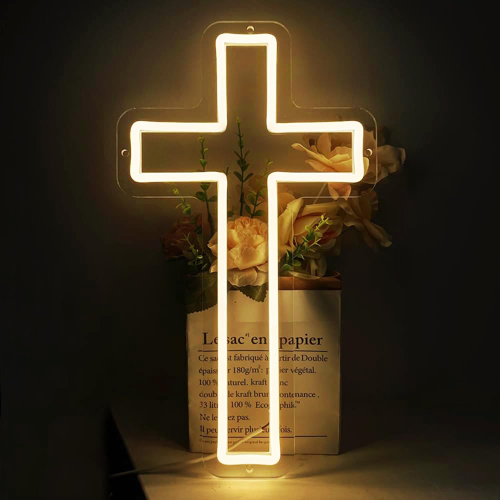 Cross LED Neon Sign Rental in Ottawa