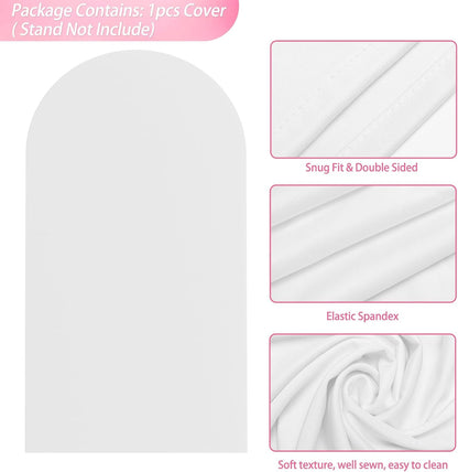 Arch Backdrop Cover – White, 7.2 ft (Rental)
