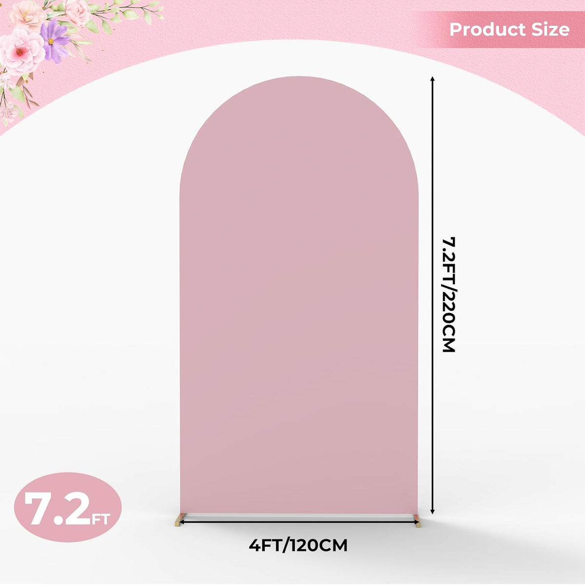 Arch Backdrop Cover – Dusty Pink, 7.2 ft Rental in Ottawa