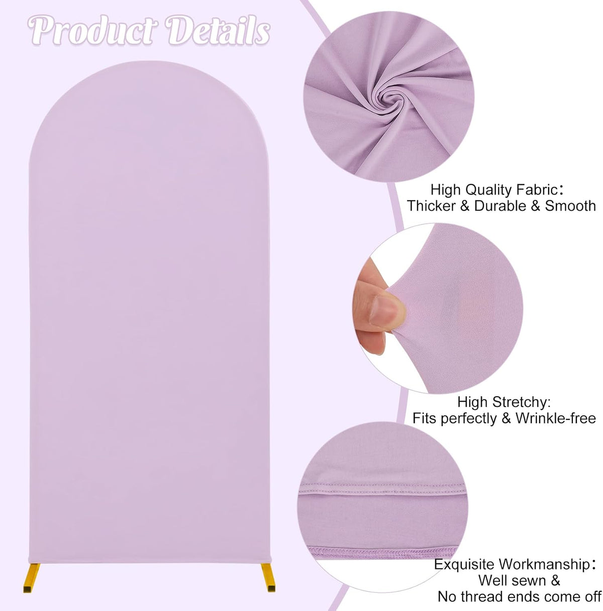 Arch Backdrop Cover – Lavender, 6.6 ft (Rental)