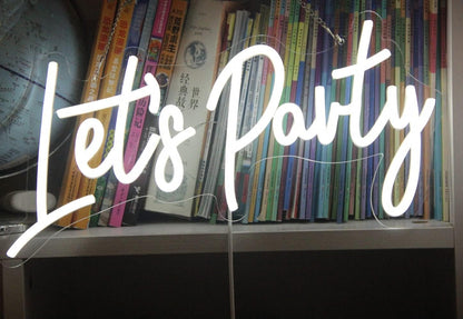 LED Neon Sign “Let’s Party” – White Rental in Ottawa