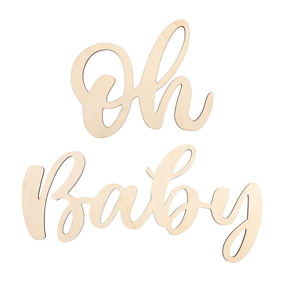 “Oh Baby” Wooden Backdrop Sign – Light Yellow Rental in Ottawa