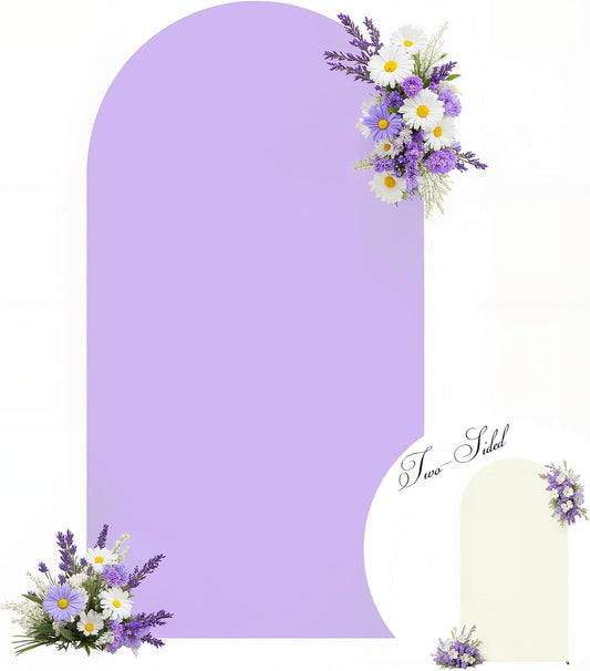 Arch Backdrop Cover – Cream & Lavender, 7.2 ft Rental in Ottawa