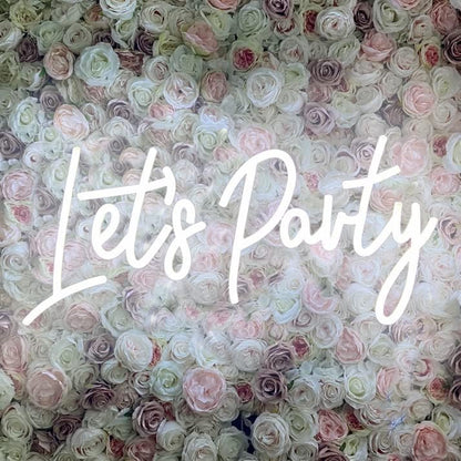 LED Neon Sign “Let’s Party” – White (Rental)