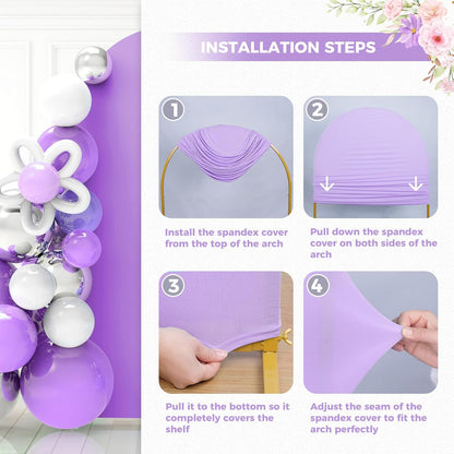 Arch Backdrop Cover – Purple, 7.2 ft (Rental)