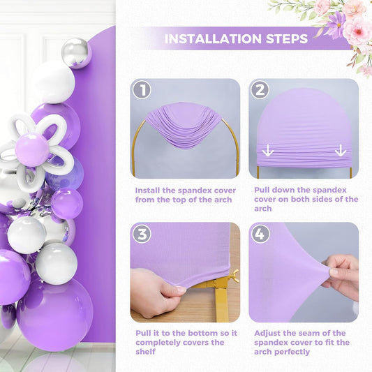 Arch Backdrop Cover – Purple, 7.2 ft (Rental)
