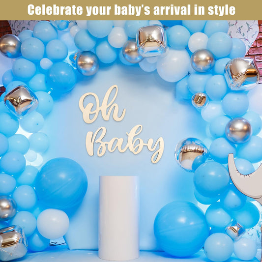 “Oh Baby” Wooden Backdrop Sign – Light Yellow (Rental)