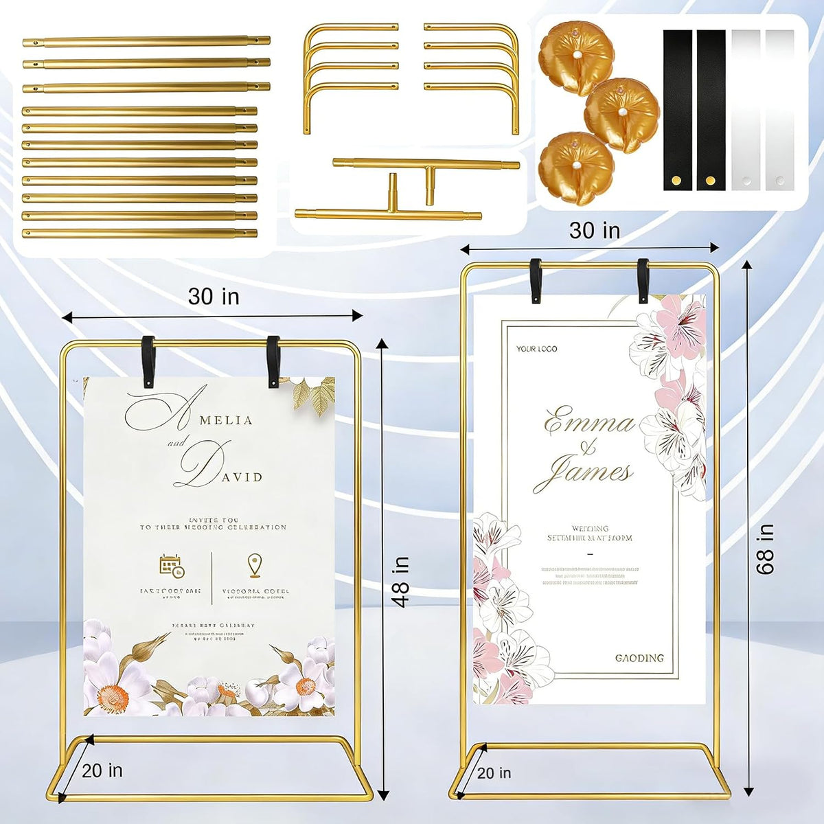 Gold Welcome Sign Stand Rental in Ottawa