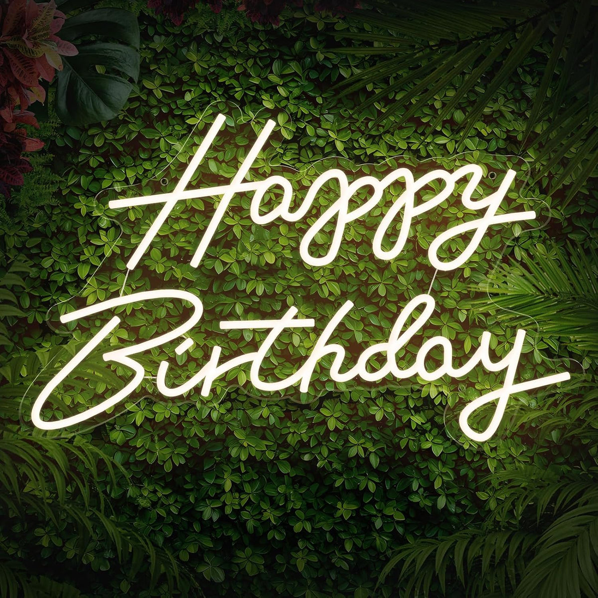 LED Neon Sign  “Happy Birthday”  – Warm White (Rental)