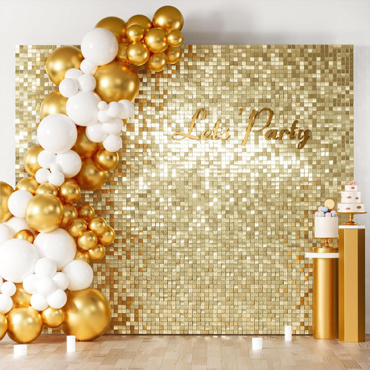 Gold Shimmer Wall Backdrop – 36 Panels rental in Ottawa