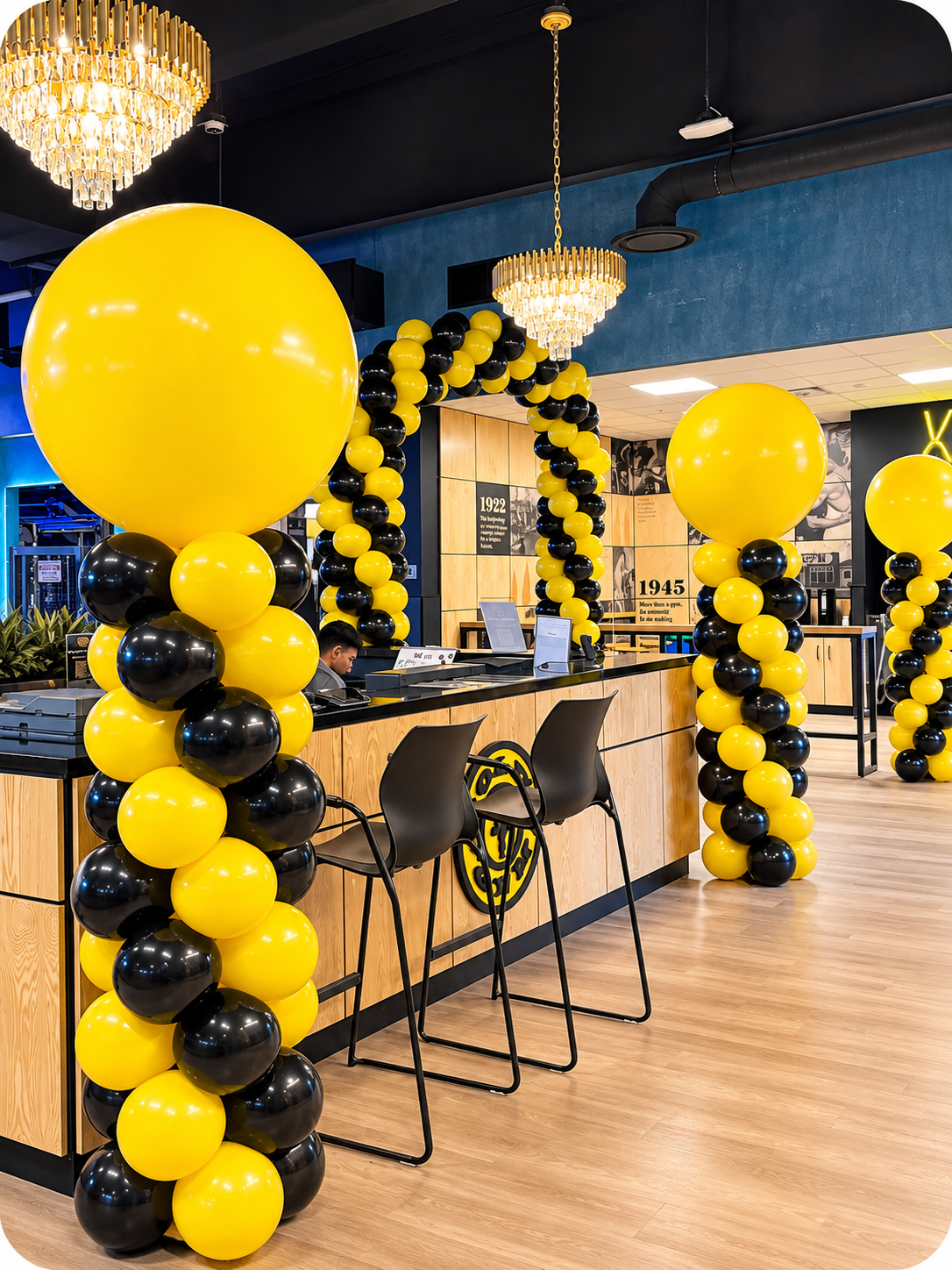 Black & Yellow Classic Balloon Column