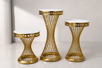 Gold Twist Pedestal Stands – Set of 3 (Best Va) Rental rental in Ottawa