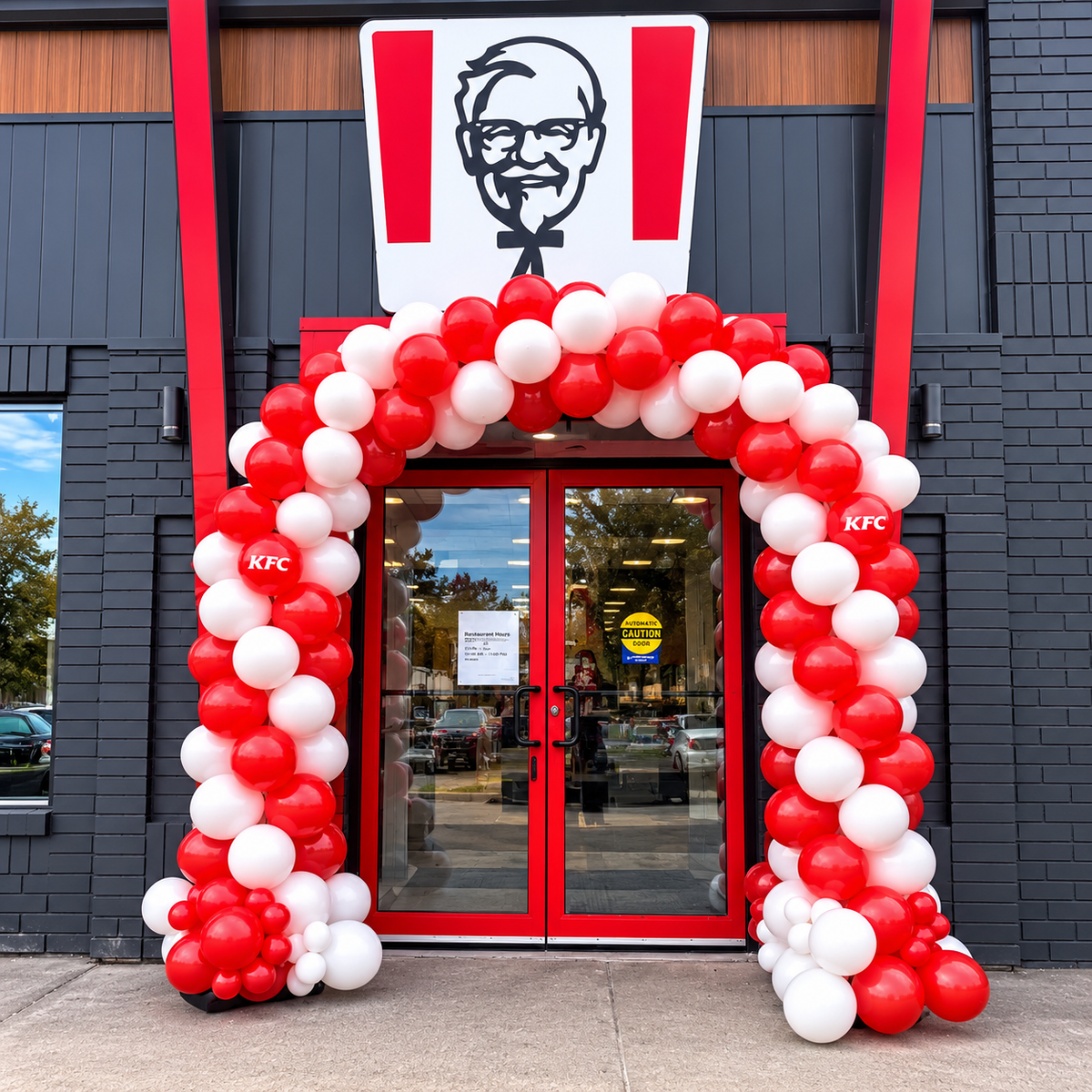 KFC Red & White Branded Balloon Arch
