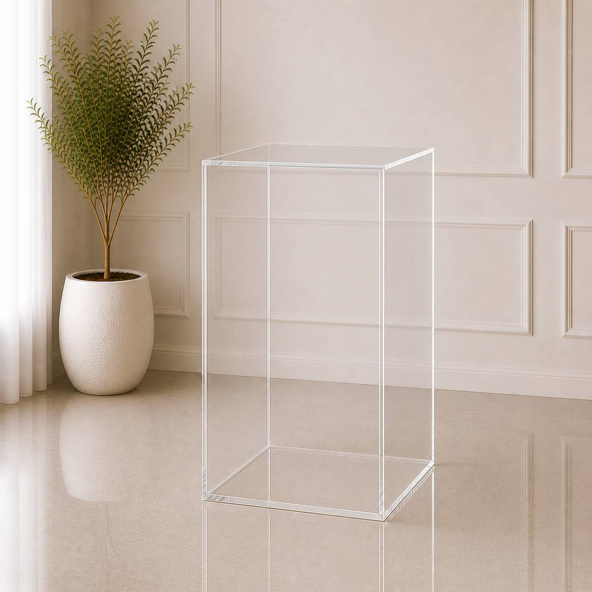 Clear Acrylic Cube Pedestal – Large | Rental rental in Ottawa