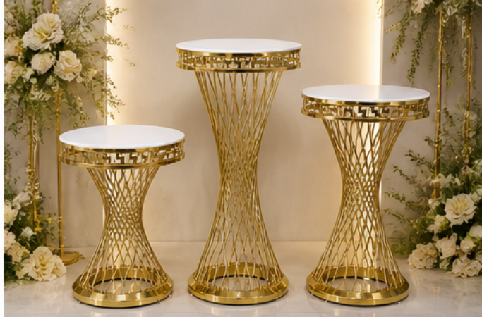 Gold Twist Pedestal Stands – Set of 3 (Best Va) Rental rental in Ottawa